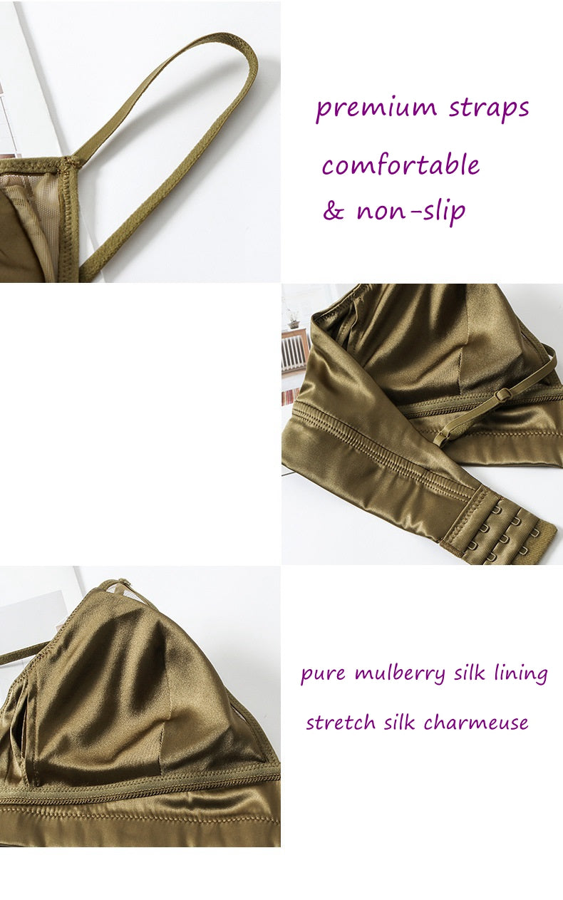 French Style Silk Lingerie Bra - Awulook