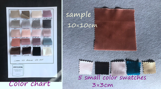 Mulberry silk fabric Sample/ Color Swatches/ Color Chart