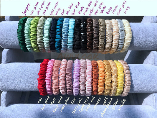 100% Mulberry Silk Scrunchies , 30 colors