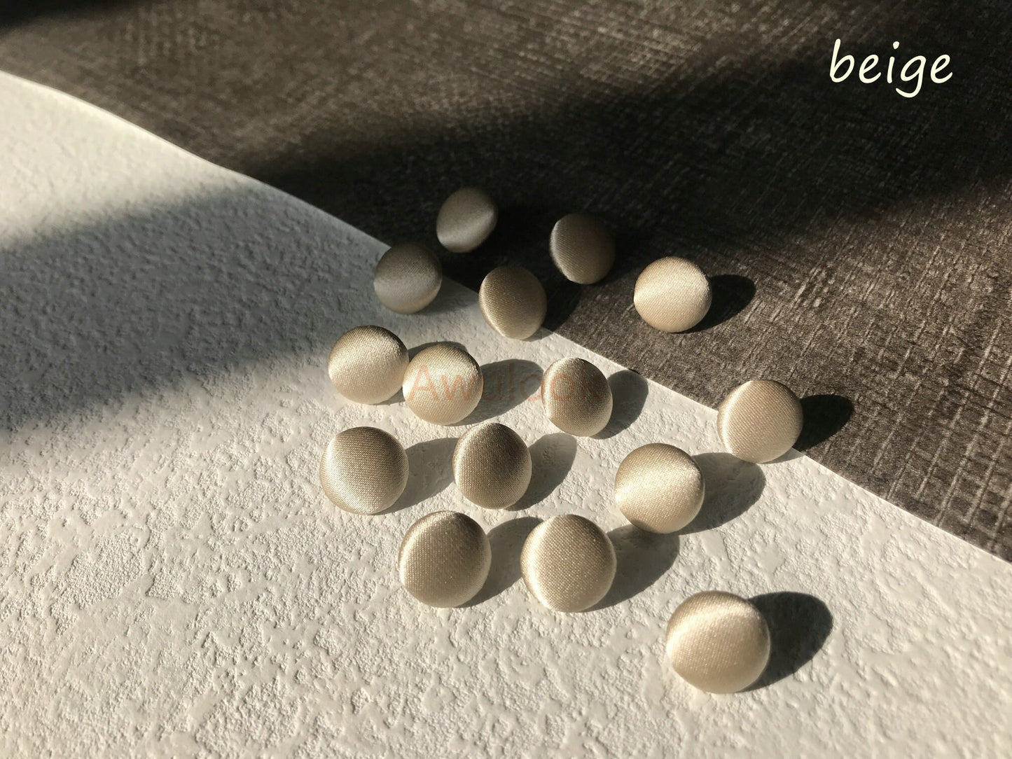 White silk charmeuse buttons