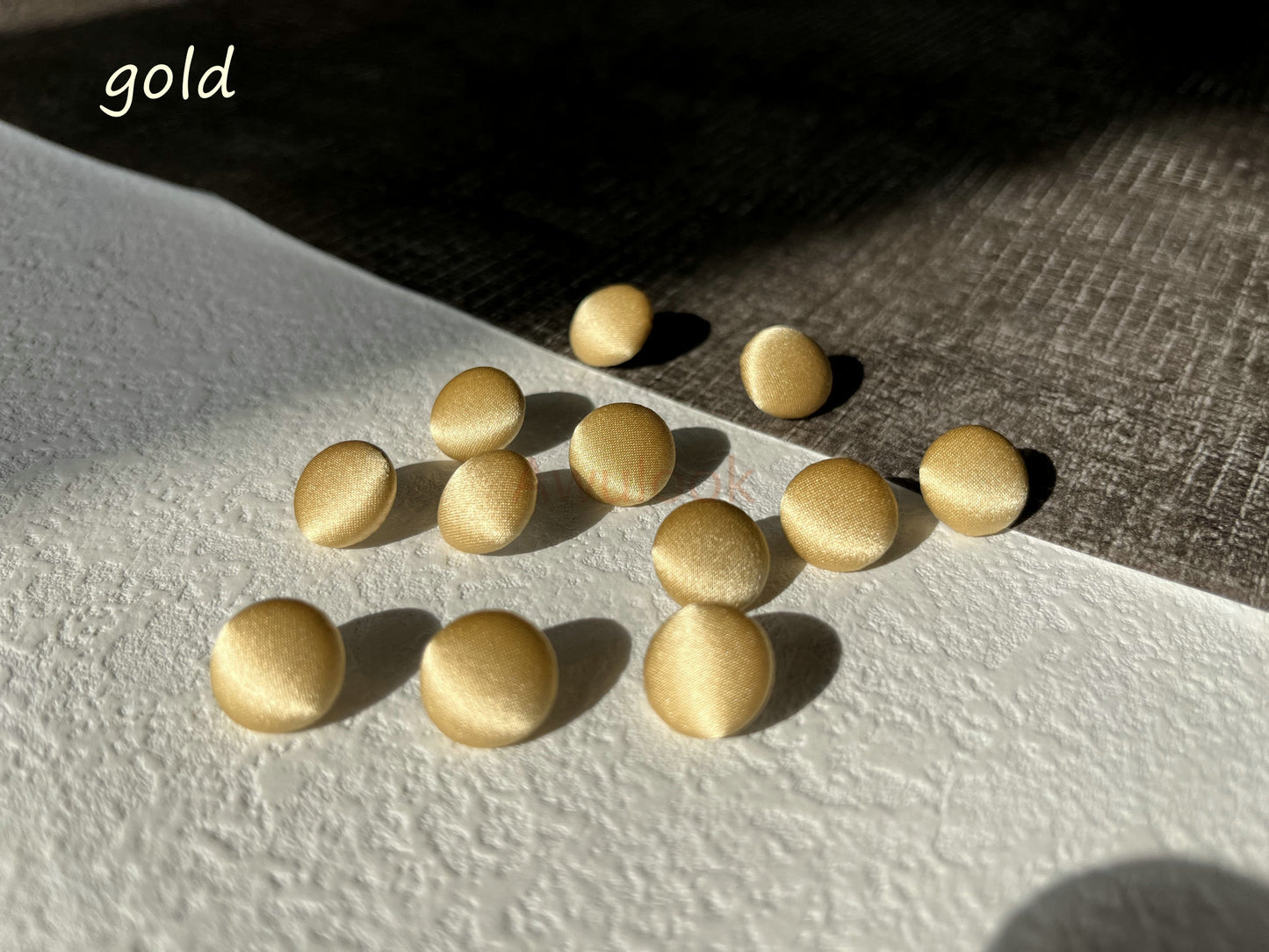 White silk charmeuse buttons