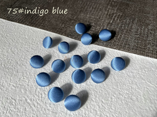 Indigo blue Silk charmeuse buttons