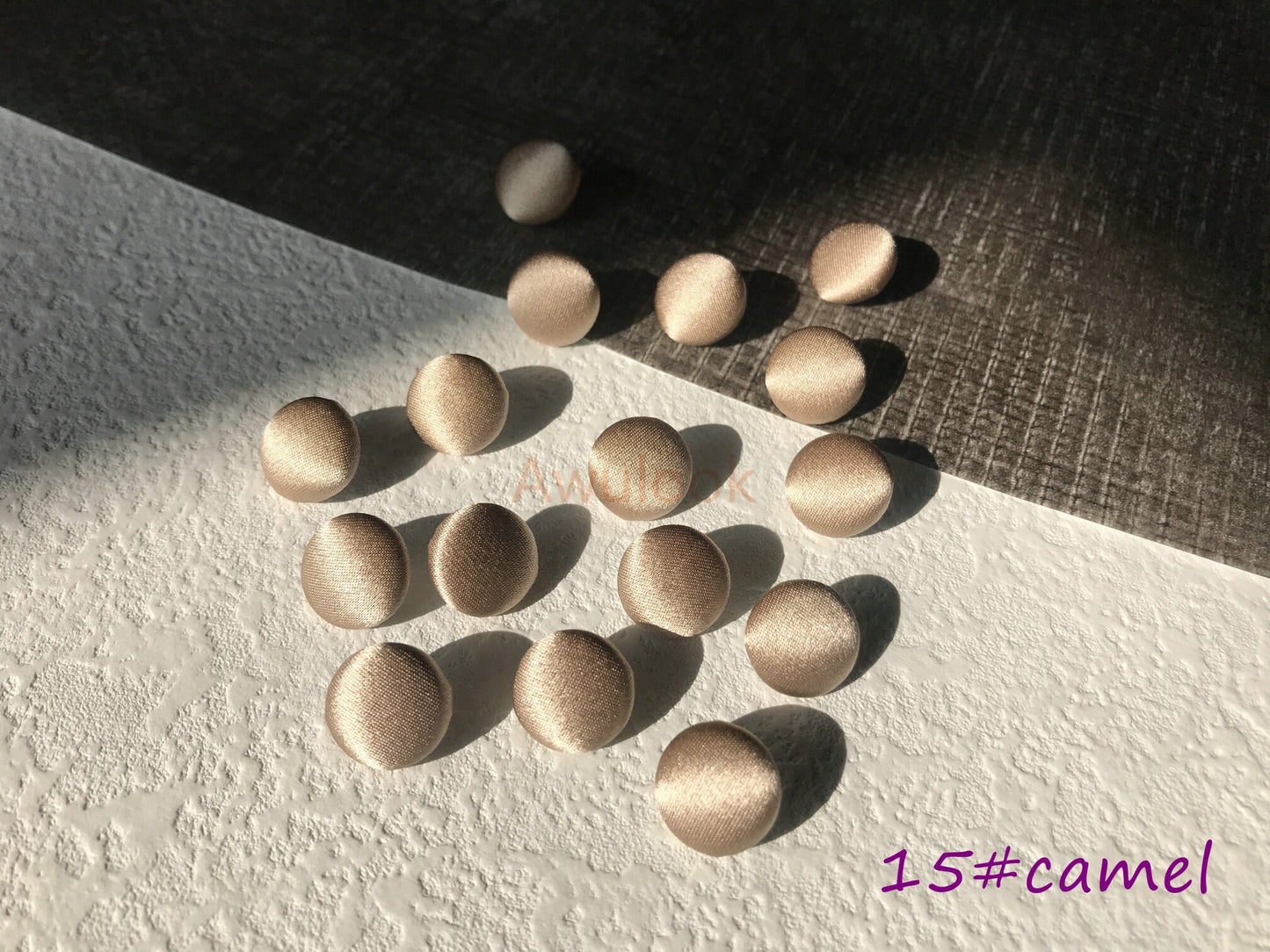 White silk charmeuse buttons