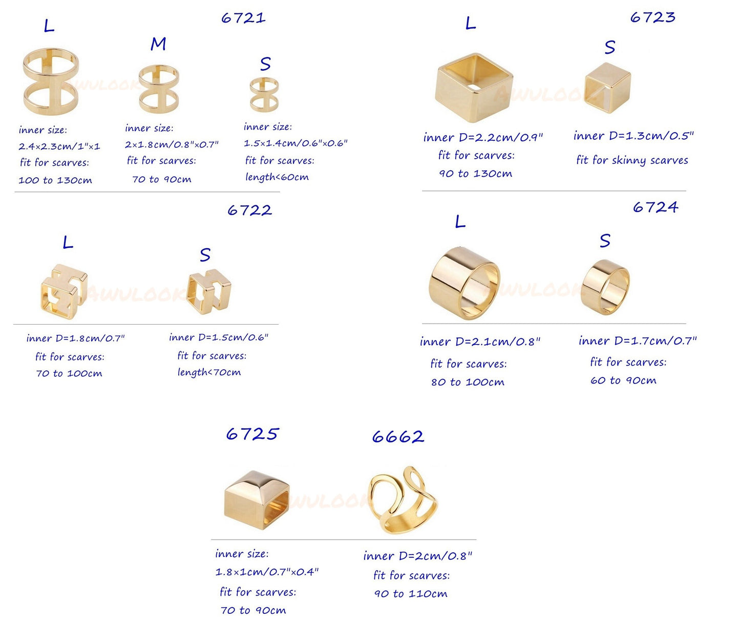 Genuine 14K Gold Plated Scarf Rings - Awulook