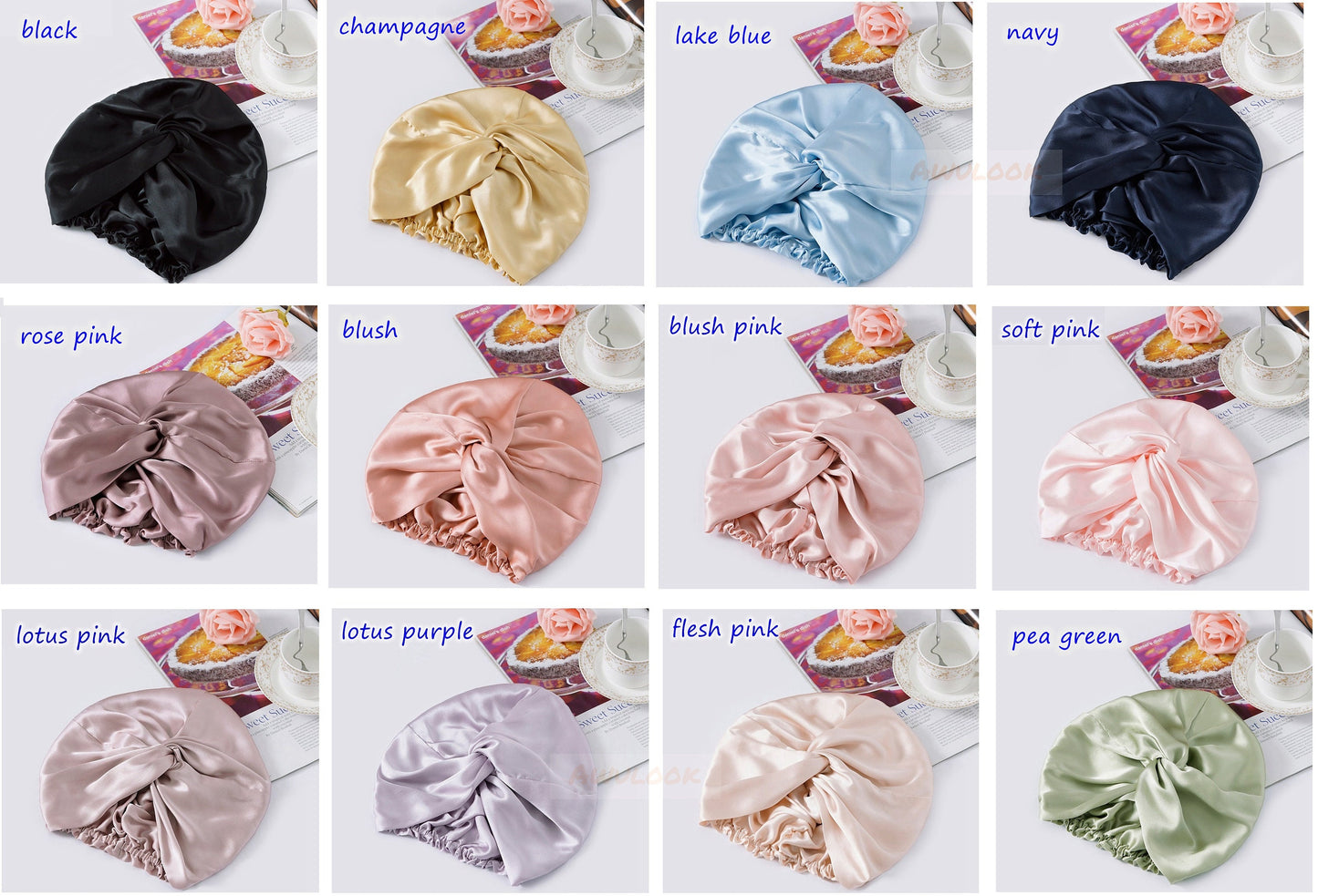 100% Silk Sleep Cap, Double Layers - Awulook