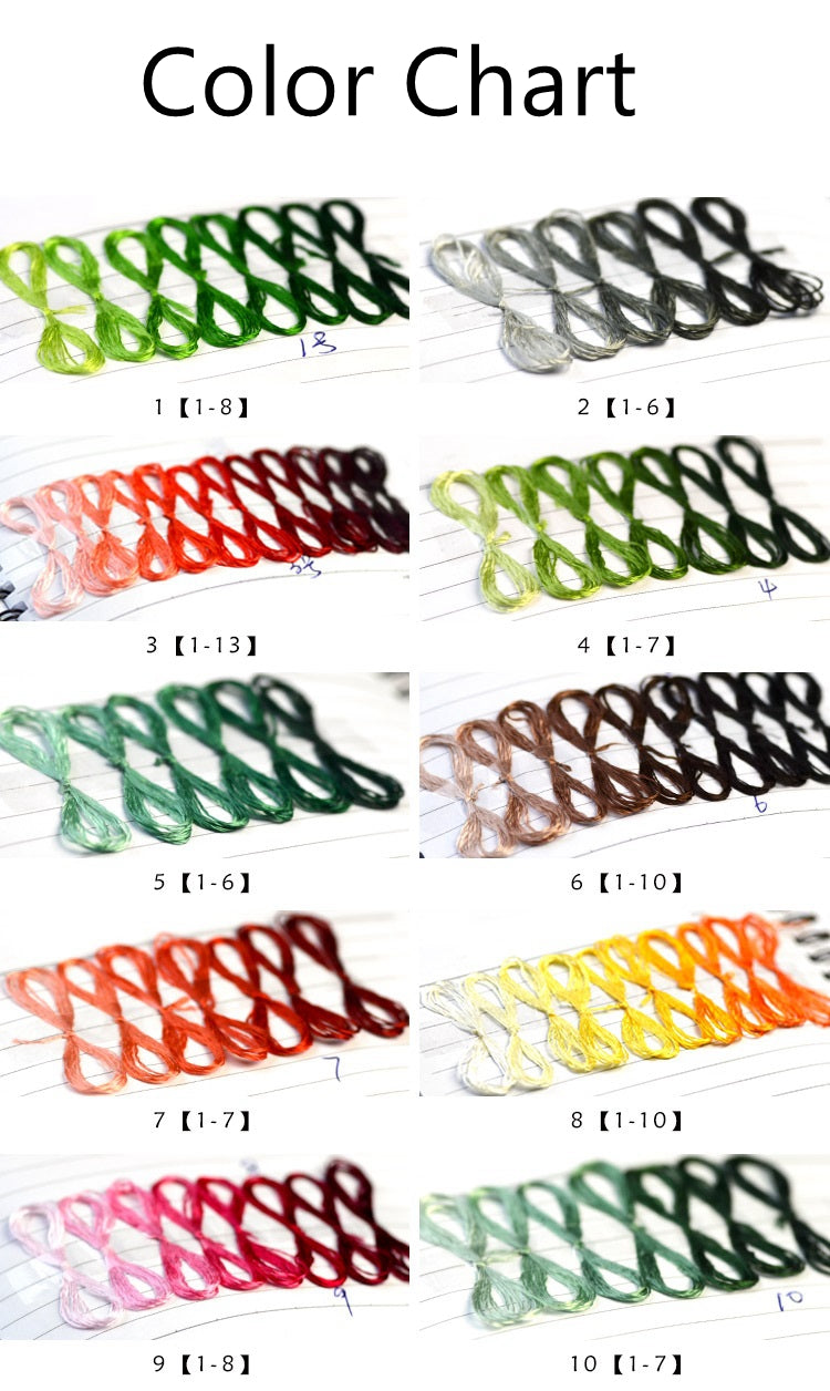 100% Mulberry Silk Embroidery Thread Skeins, Total 970 Colors/118 Color Schemes