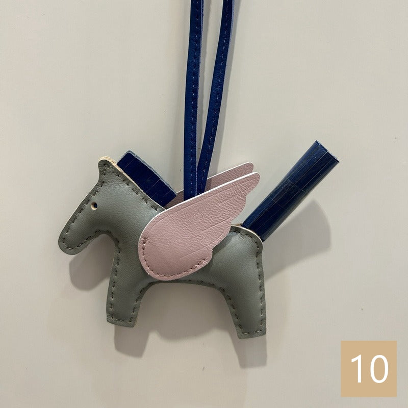 Lambskin Leather Bag Charm, Mini Flying Horse