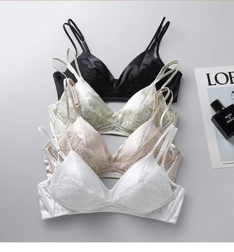 2025 New IN, Luxury Silk Lace Bra, Double-cup