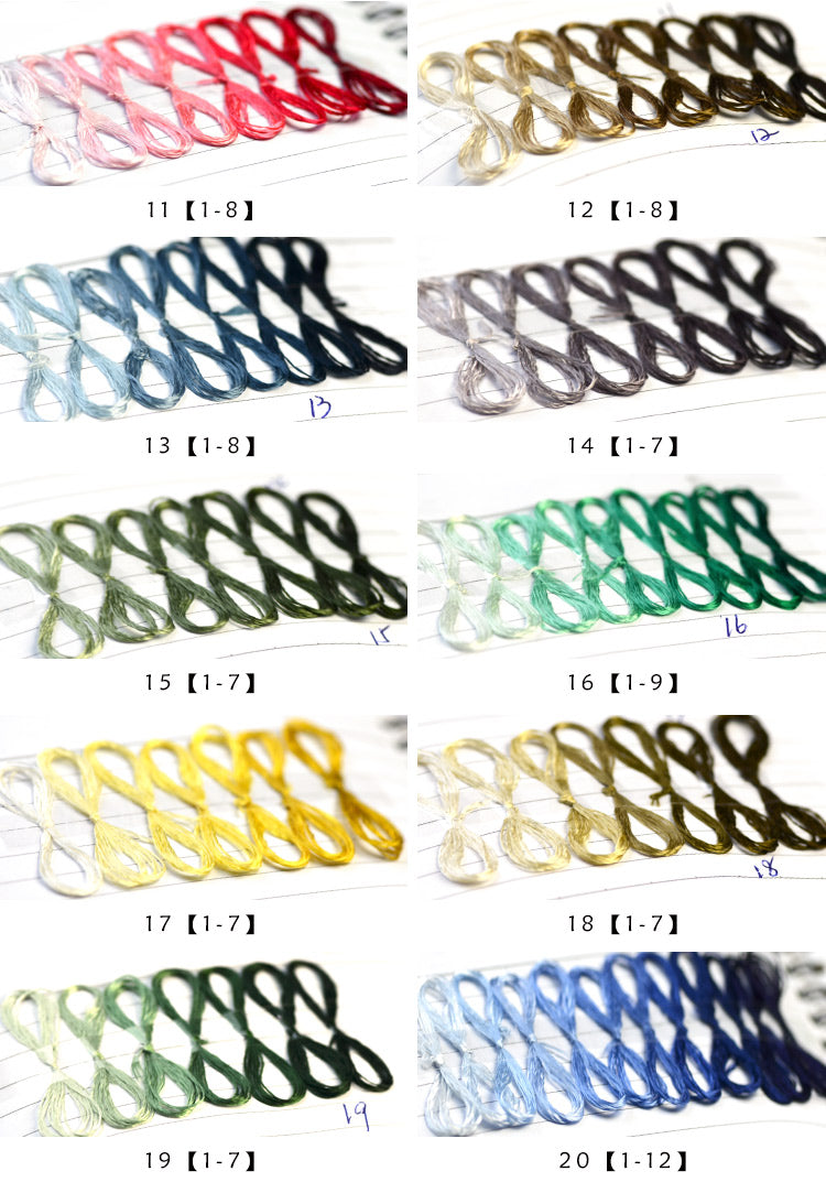 100% Mulberry Silk Embroidery Thread Skeins, Total 970 Colors/118 Color Schemes