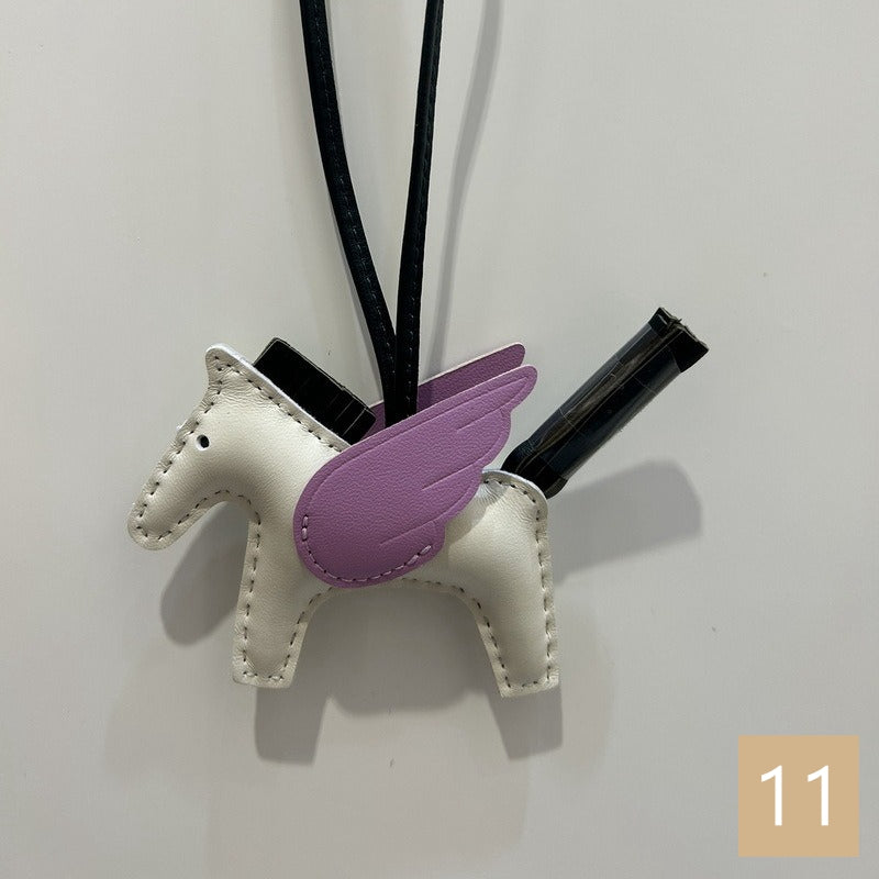 Lambskin Leather Bag Charm, Mini Flying Horse