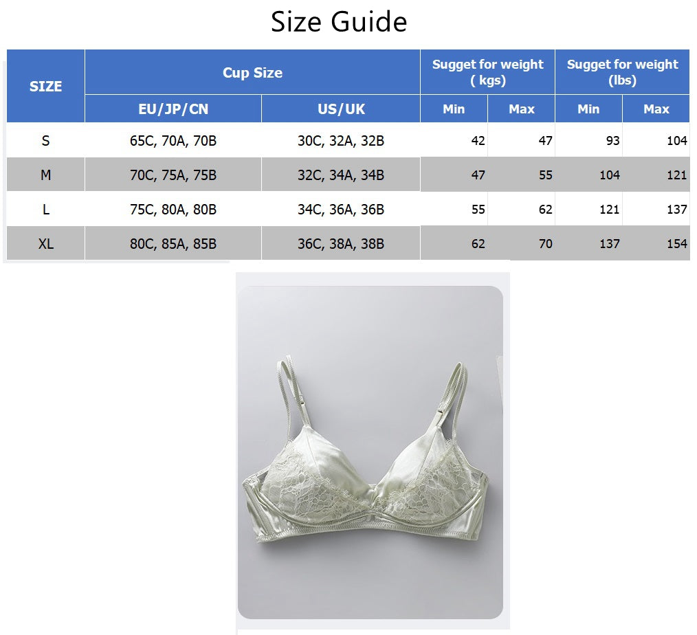 2025 New IN, Luxury Silk Lace Bra, Double-cup