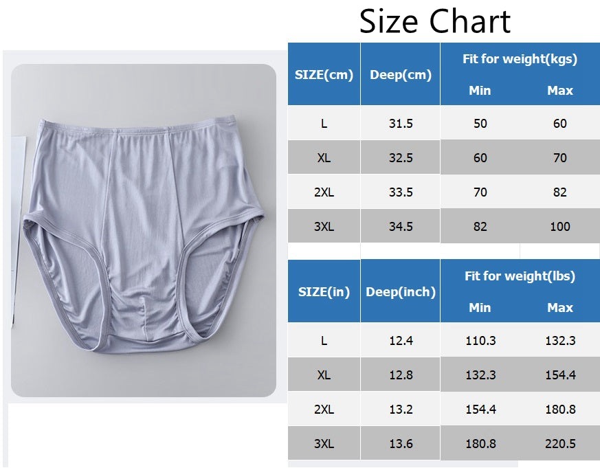 Men's 100% Silk Knit Brief, High waist