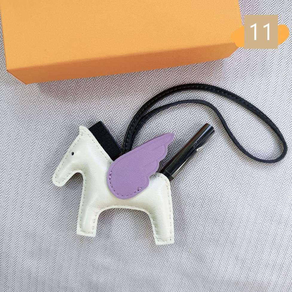 Lambskin Leather Bag Charm, Mini Flying Horse