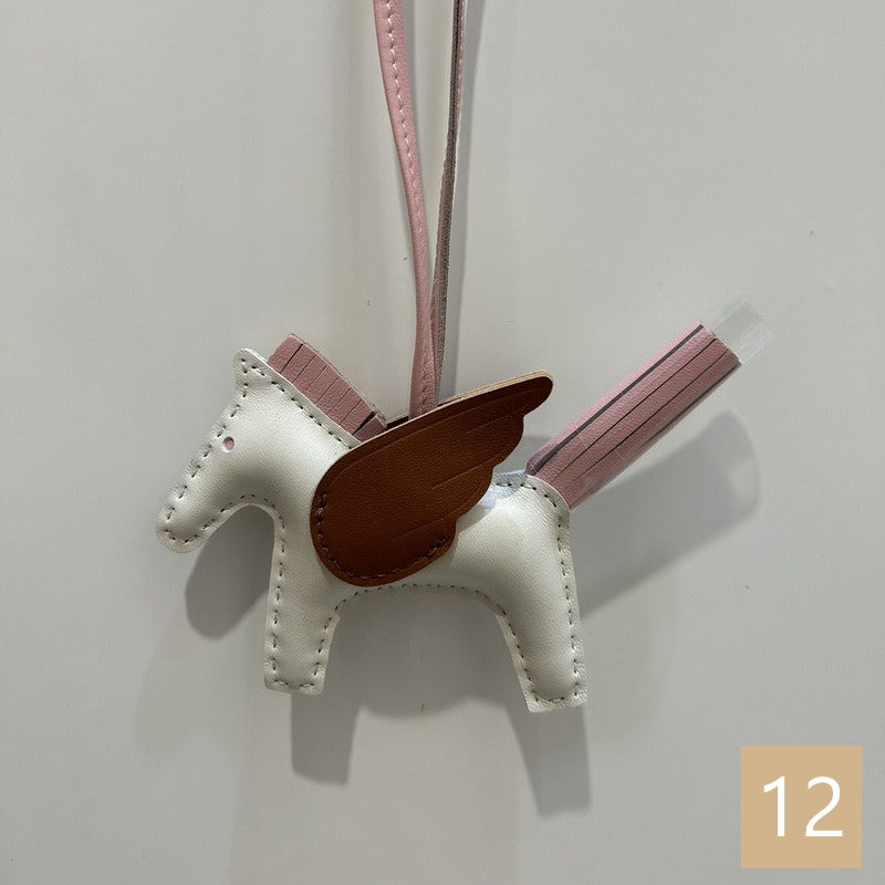 Lambskin Leather Bag Charm, Mini Flying Horse