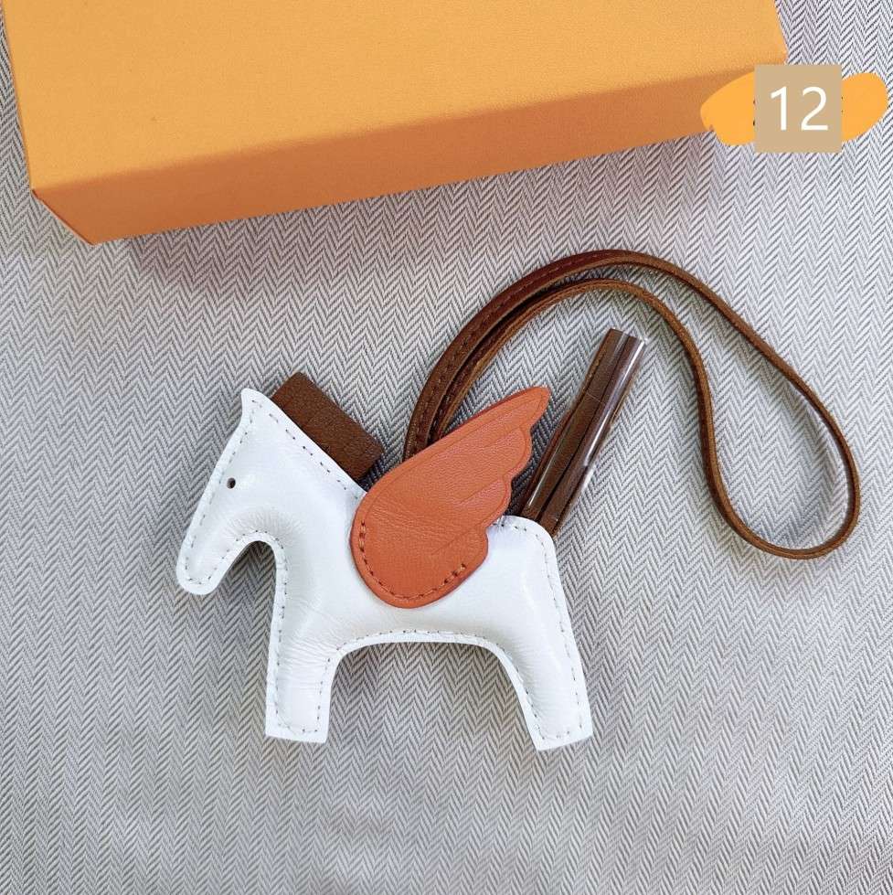 Lambskin Leather Bag Charm, Mini Flying Horse