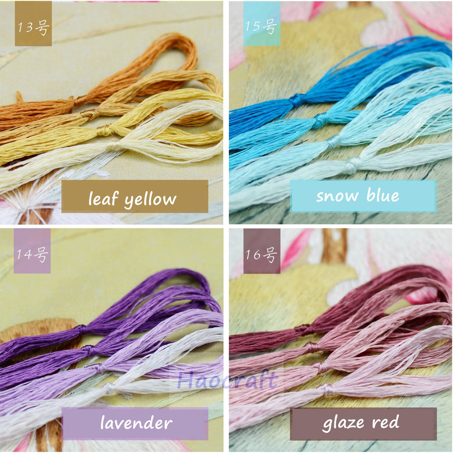 100% Mulberry Silk Embroidery Thread Skeins - Set4