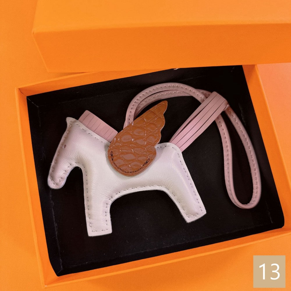 Lambskin Leather Bag Charm, Mini Flying Horse
