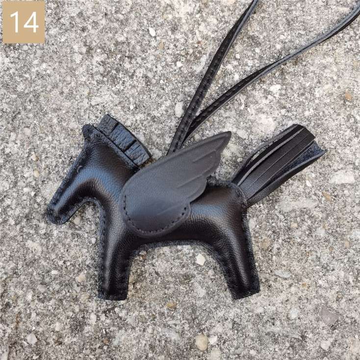 Lambskin Leather Bag Charm, Mini Flying Horse