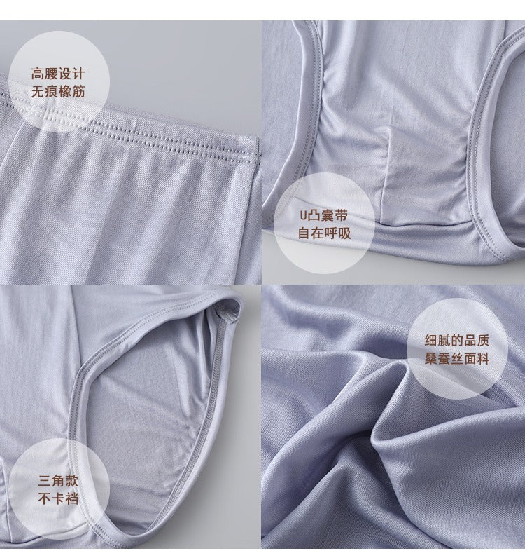 Men's 100% Silk Knit Brief, High waist