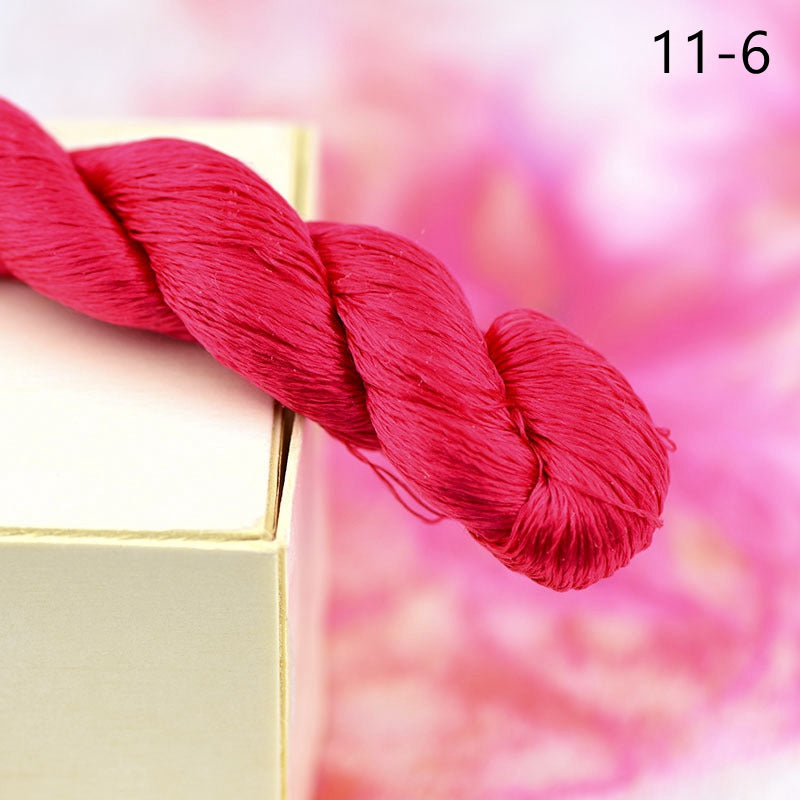 100% Mulberry Silk Embroidery Thread Skeins, Pink Colors, 400meters