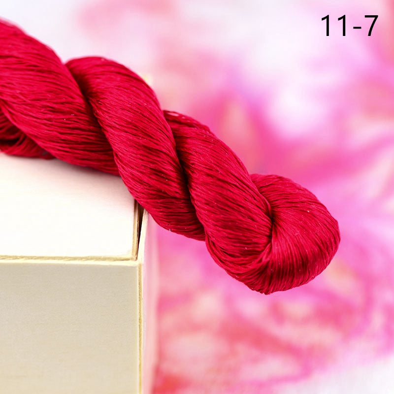 100% Mulberry Silk Embroidery Thread Skeins, Pink Colors, 400meters
