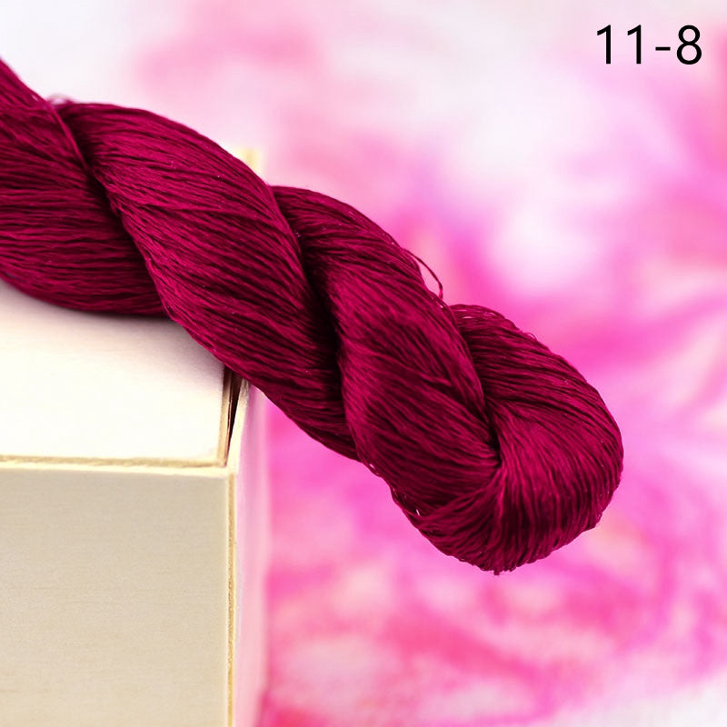 100% Mulberry Silk Embroidery Thread Skeins, Pink Colors, 400meters