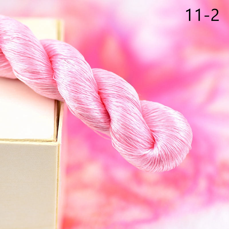 100% Mulberry Silk Embroidery Thread Skeins, Pink Colors, 400meters
