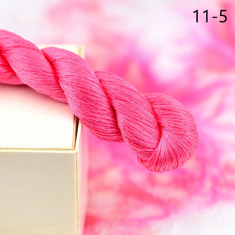 100% Mulberry Silk Embroidery Thread Skeins, Pink Colors, 400meters