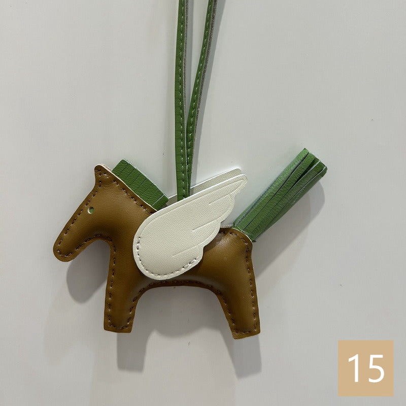 Lambskin Leather Bag Charm, Mini Flying Horse