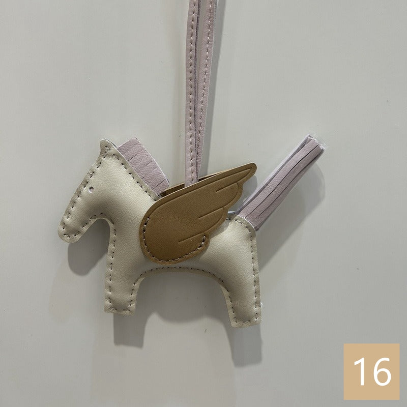 Lambskin Leather Bag Charm, Mini Flying Horse