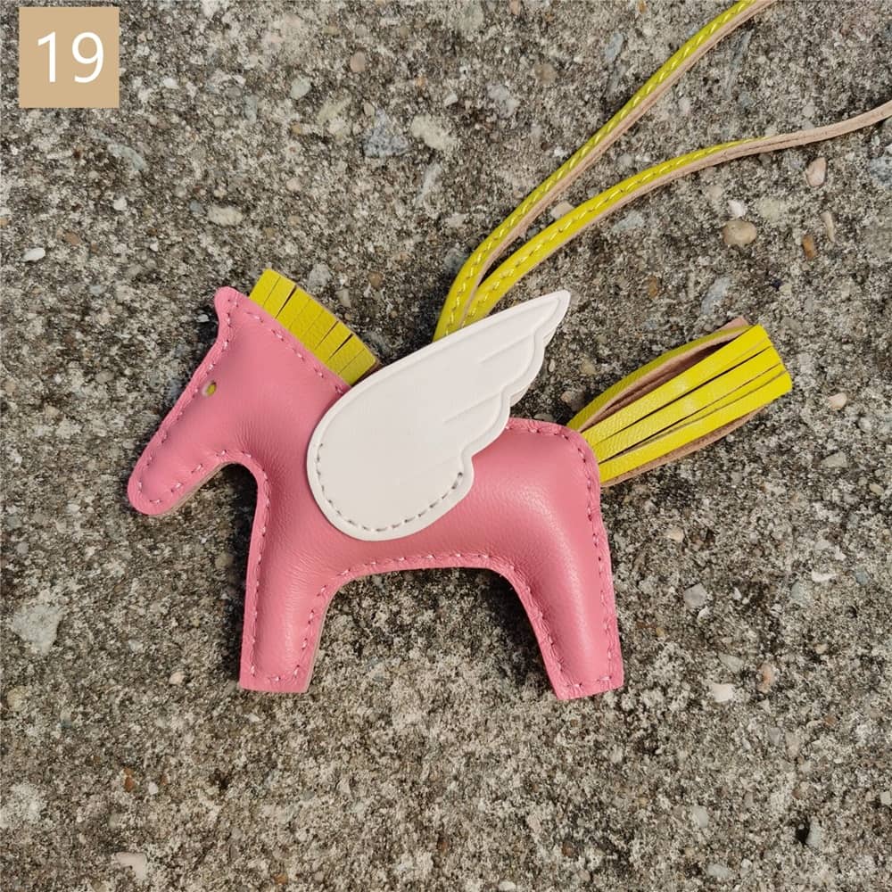 Lambskin Leather Bag Charm, Mini Flying Horse