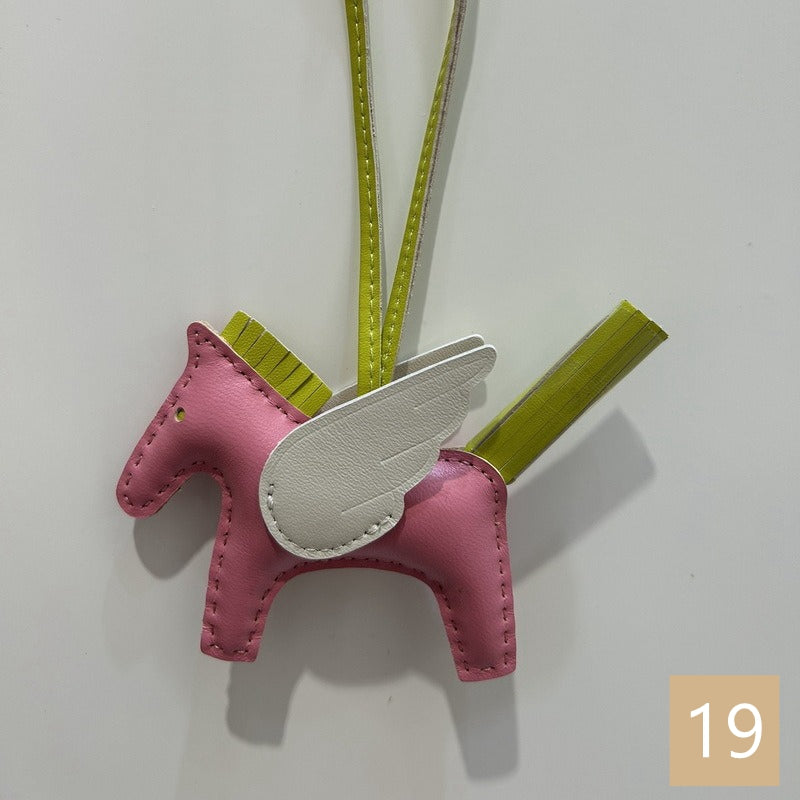 Lambskin Leather Bag Charm, Mini Flying Horse