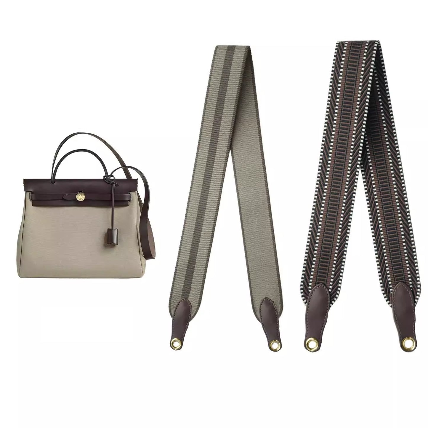 Bandoulière en cuir et toile élargie de 5 cm/2 pouces pour sac à main