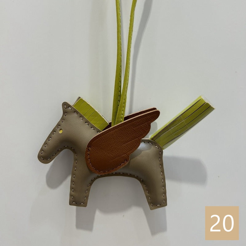 Lambskin Leather Bag Charm, Mini Flying Horse