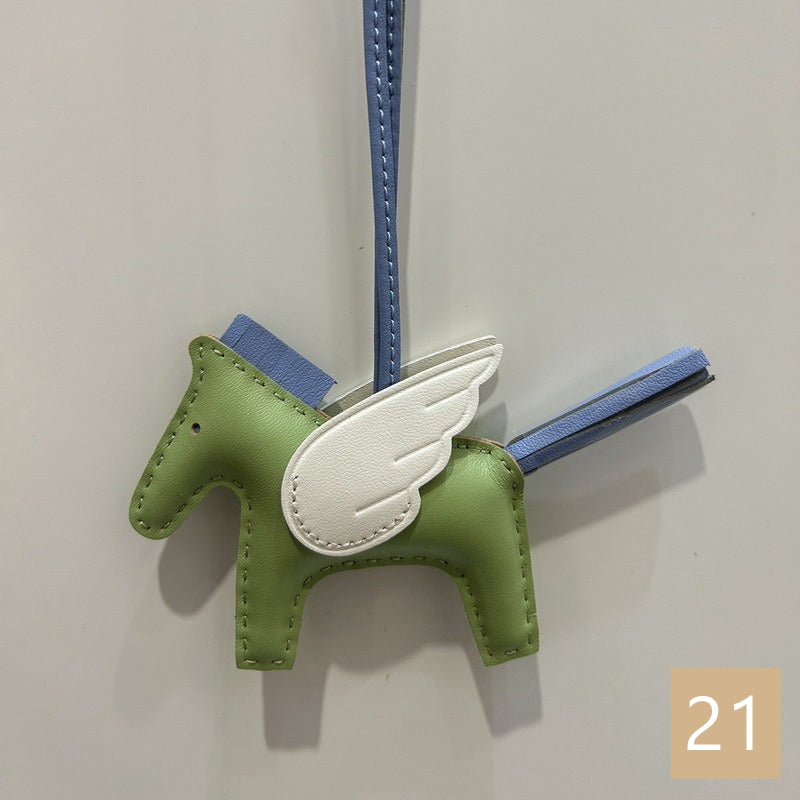 Lambskin Leather Bag Charm, Mini Flying Horse