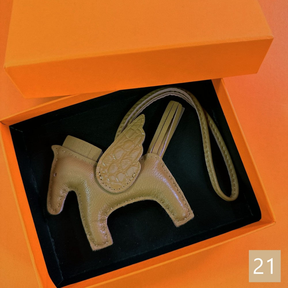 Lambskin Leather Bag Charm, Mini Flying Horse