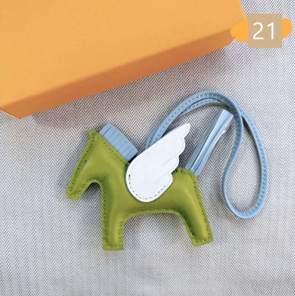 Lambskin Leather Bag Charm, Mini Flying Horse