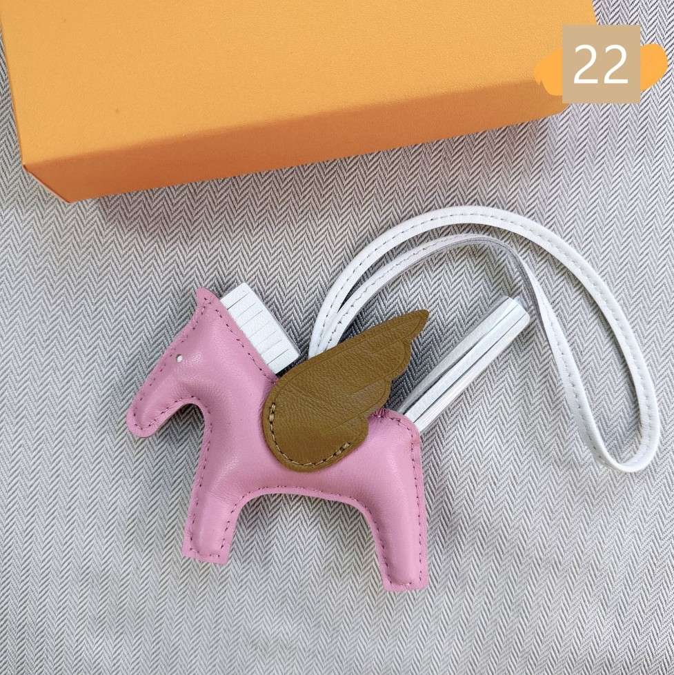 Lambskin Leather Bag Charm, Mini Flying Horse