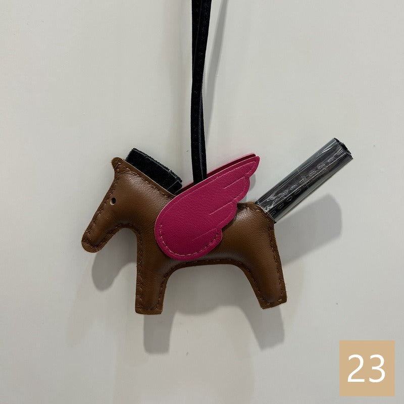 Lambskin Leather Bag Charm, Mini Flying Horse