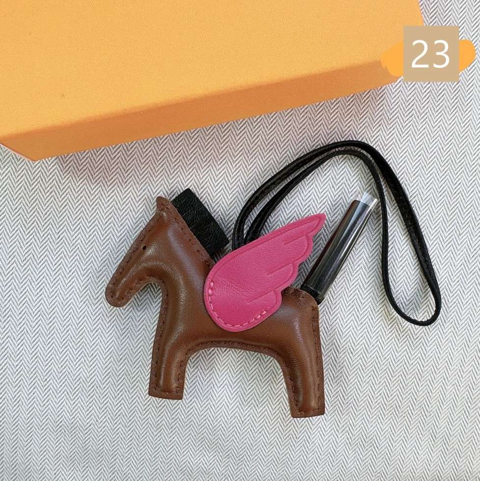 Lambskin Leather Bag Charm, Mini Flying Horse