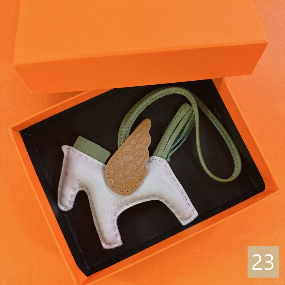 Lambskin Leather Bag Charm, Mini Flying Horse