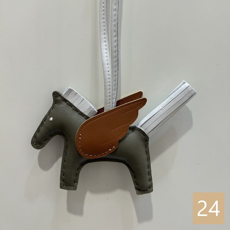 Lambskin Leather Bag Charm, Mini Flying Horse
