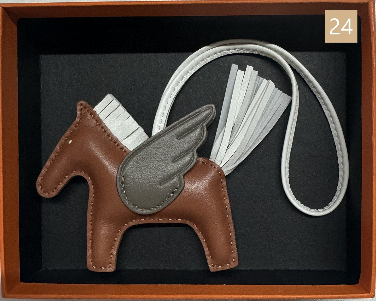 Lambskin Leather Bag Charm, Mini Flying Horse