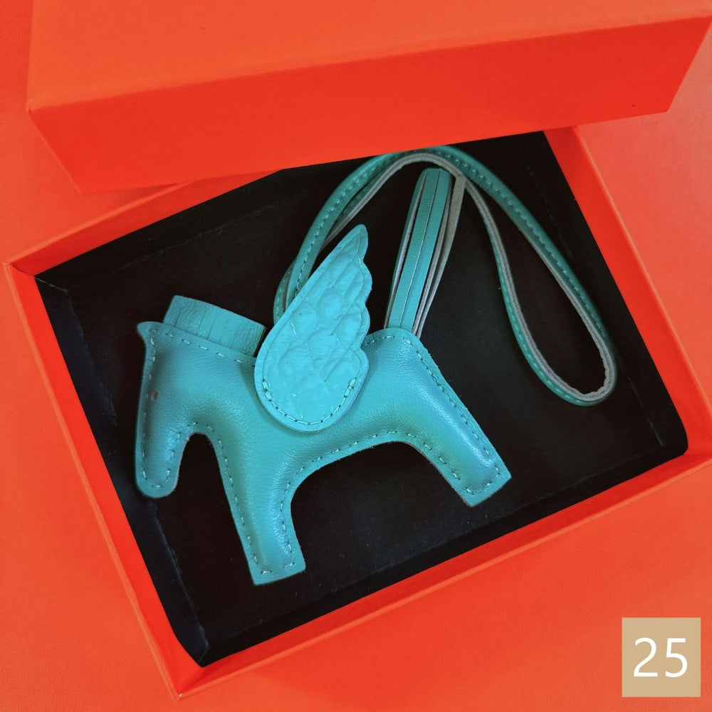 Lambskin Leather Bag Charm, Mini Flying Horse