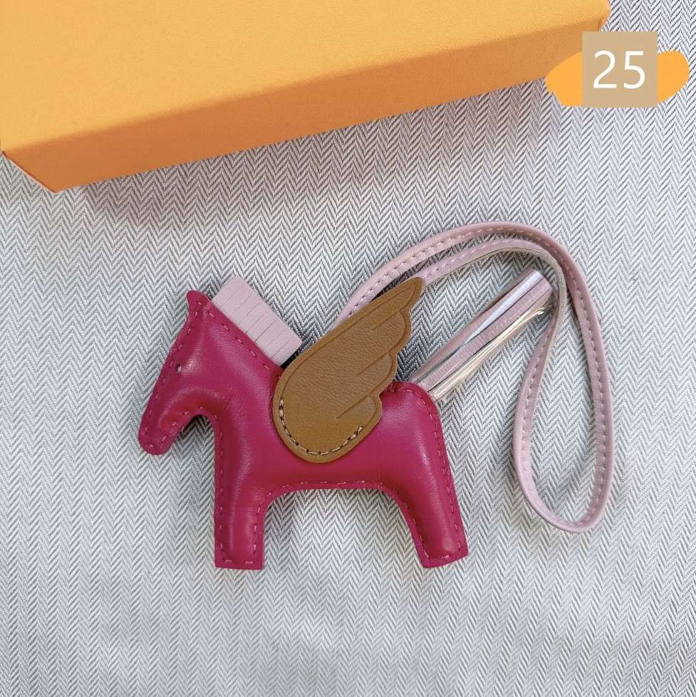 Lambskin Leather Bag Charm, Mini Flying Horse