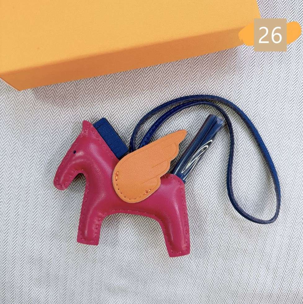 Lambskin Leather Bag Charm, Mini Flying Horse