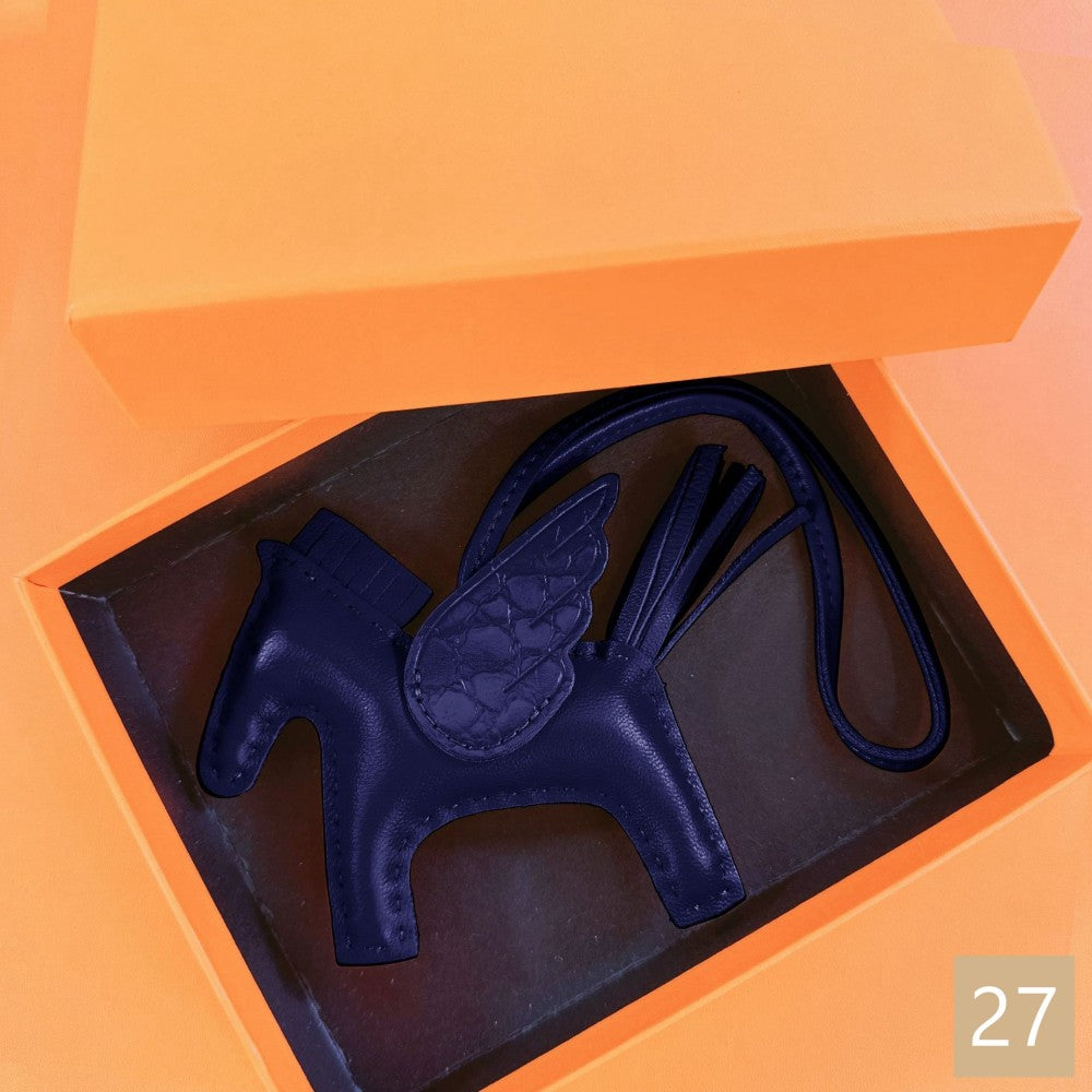 Lambskin Leather Bag Charm, Mini Flying Horse