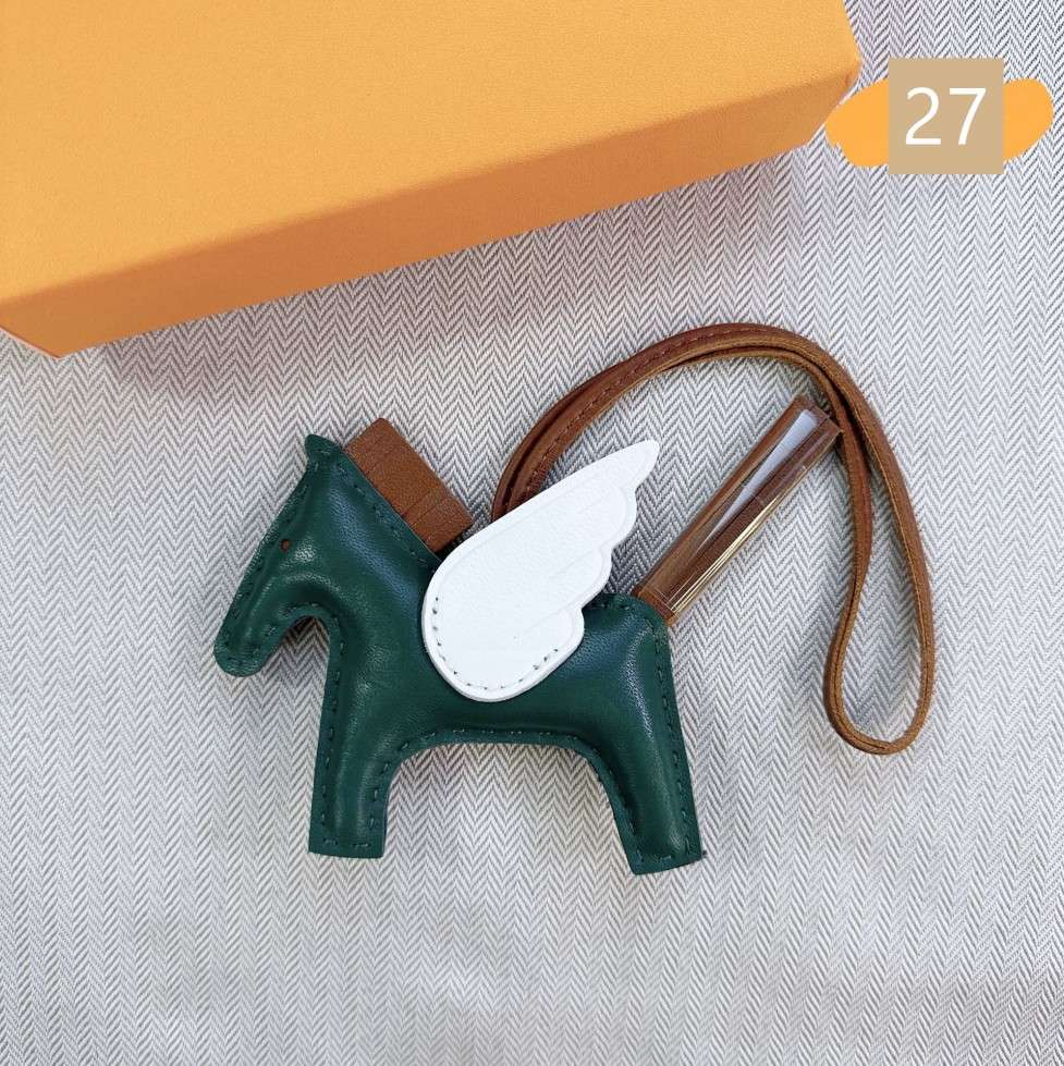 Lambskin Leather Bag Charm, Mini Flying Horse