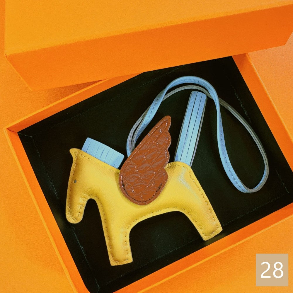 Lambskin Leather Bag Charm, Mini Flying Horse