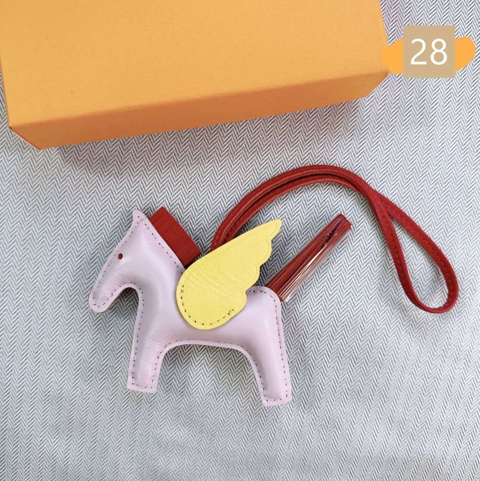 Lambskin Leather Bag Charm, Mini Flying Horse